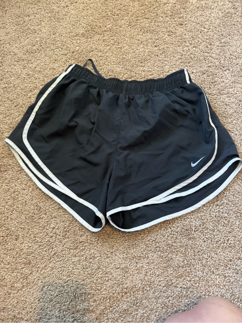 Nike Black Athletic Shorts with White Piping